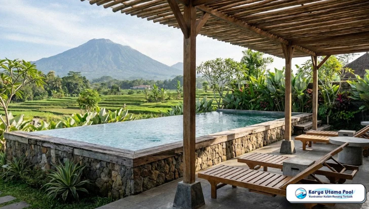 Kolam Renang Fasilitas Cafe dan Restoran